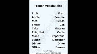 French Vocabulaire en français French Vocabulary with English meaning French Vocabulaire [upl. by Attayek207]