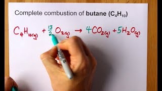 Complete Combustion of Butane C4H10 Balanced Equation [upl. by Flodnar]