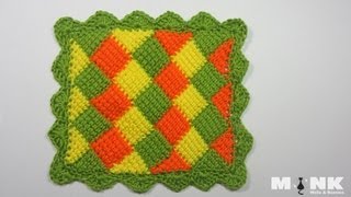 Entrelac Babydecke  Diamantmuster Teil 2 [upl. by Ocirne166]