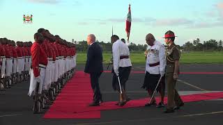 Arrival of the NZ Prime Minister Rt Hon Christopher Luxon at the Nausori International Airport [upl. by Eelarual]