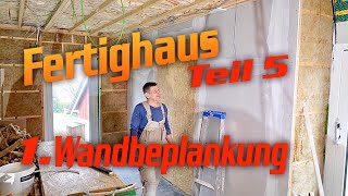 Das FertighausWände 1 mit Trockenbau Beplanken  DH – Trockenbau [upl. by Erialc]