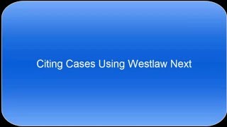 Westlaw Citations [upl. by Jeconiah]