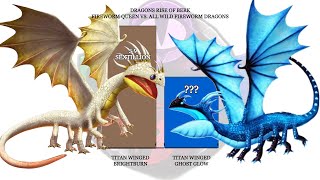 Fireworm Queen vs Wild Fireworm dragons Infinite power levels  httyd  Dragons Rise of Berk [upl. by Adekahs282]