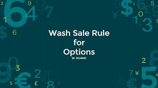 Wash Sale Rule For Options [upl. by Aeli346]