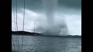 WaterSpout hits the boat [upl. by Avruch]