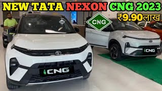 NEW TATA SUV NEXON iCNG 🔥  2023 LAUNCH DATE EXTERIOR INTERIOR MILEAGE DETAILED REVIEW [upl. by Cleland]