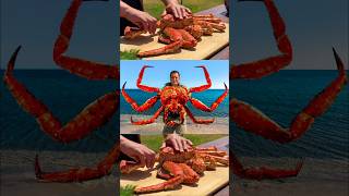 Giant King Crab with Signature Sauce by the Sea Fine Dining Feast Shorts crab crayfish [upl. by Antonina142]