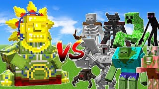 Barako the Sun Chief vs Mutant mobs and Warden  Minecraft mob battle [upl. by Guinevere386]