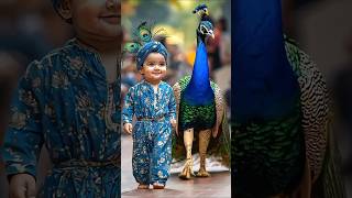 Dhink chika 🍏 cute baby peacock walking shorts shortvideo [upl. by Siroved682]