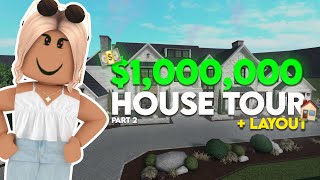 1000000 BLOXBURG HOUSE TOUR PART 2  HOUSE LAYOUT  Roblox Bloxburg  WITH VOICES [upl. by Davey]