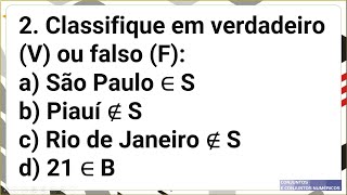 2 RELAÇÃO DE PERTINÊNCIA PERTENCE OU NÃO PERTENCE  CONJUNTOS [upl. by Jonny700]