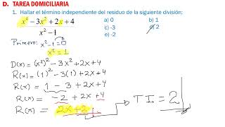 TEOREMA DEL RESTO domicliaria ejercicios 1 y 2 [upl. by Glynnis]