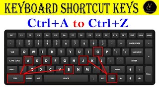 Shortcut Keys of Computer Ctrl A to Z  computer a to z shortcut keys  keyboard shortcut key a to z [upl. by Trillby]