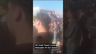 US Coast Guard Lands Helicopter At Our School [upl. by Savart]