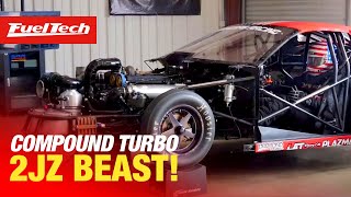 Compound Turbo 2JZ Beast Ripping on Dyno [upl. by Etnad]