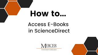 How to Access EBooks in ScienceDirect [upl. by Yreneh181]