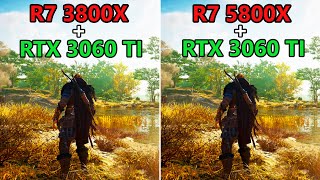 Ryzen 7 3800X vs Ryzen 7 5800X  RTX 3060 TI  10 Games tested on 1080p [upl. by Aiz436]