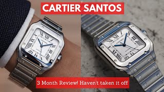 Cartier Santos Medium 3 Month Review  Why I SHOULD Have Gotten It Sooner [upl. by Naerad]