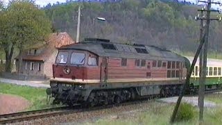 DR 1990  BR 132 Ludmilla DieselPower vor Reisezügen zwischen Arenshausen und Uder [upl. by Isador]