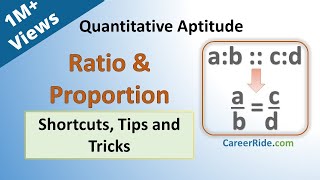 Ratio and Proportion  Shortcuts amp Tricks for Placement Tests Job Interviews amp Exams [upl. by Eedeed]