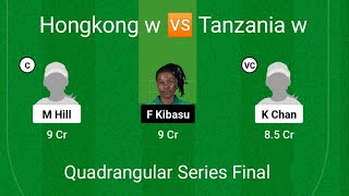 Hong Kong w vs Tanzania w dream 11 prediction  Hong Kong women vs Tanzania women dream 11 predictio [upl. by Shannan]