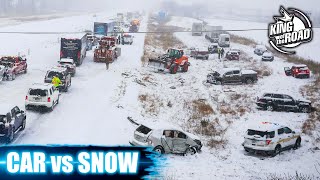 Car ice Sliding crash Winter weather No brakes [upl. by Jessi70]