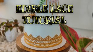 Homemade Edible Sugar Lace Recipe  How to make Sugar Lace for Cake [upl. by Blane]