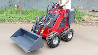 Earth Moving Machinery Stand On Four Wheel Skidsteer 300kg Mini Skid Steer Loader [upl. by Iturk]