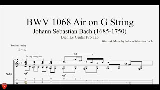 Johann Sebastian Bach  Air On The G String  Guitar Tabs [upl. by Coster]