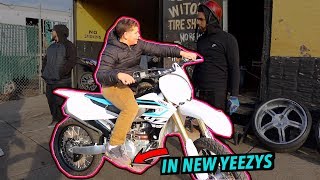 FATTY RIDES DIRT BIKE WITH NEW YEEZYS ON  MOMS GOING TO FREAK  BRAAP VLOGS [upl. by Eidassac665]