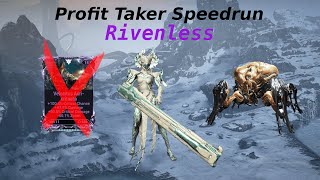 ProfitTaker Speedrun Rivenless in 57 seconds with builds  Warframe [upl. by Arak]