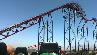 First person view of the Viper roller coaster at Six Flags Magic Mountain in Valencia California [upl. by Lundell304]