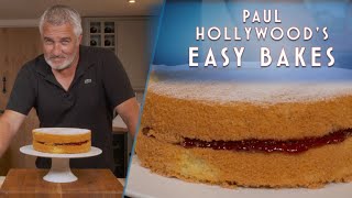 How to bake a DELICIOUS Victoria Sandwich  Paul Hollywoods Easy Bakes [upl. by Ellevehc]