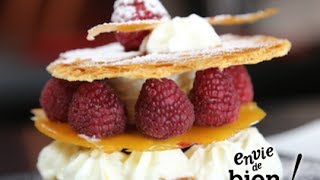 Mille et une feuilles au caramel et aux framboises  Envie de Bien Manger [upl. by Innattirb965]