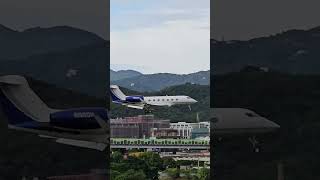 灣流G500降落松山機場 airplane airport 飛機 客機 私人飛機 灣流 航空機 [upl. by Kielty]