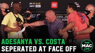 Israel Adesanya throws white belt back in Paulo Costas face during Final Face Off [upl. by Correy]