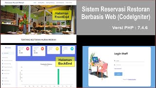 Sistem Reservasi Restoran Berbasis Web CodeIgniter download aplikasi skripsi [upl. by Marris]