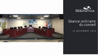 Ville de Beauharnois  Séance ordinaire du 14 novembre 2023 [upl. by Daniella758]