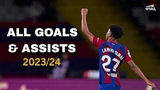 Lamine Yamal  All Goals and Assists for FC Barcelona so far  202324 [upl. by Joacimah]