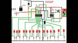 Howto Make Rain DropLED ChaserCircuit Diagram [upl. by Ayyidas]