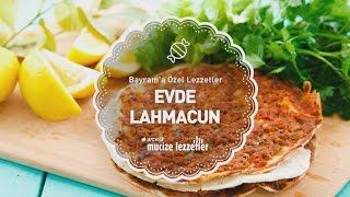 Evde Lahmacun Tarifi mucizelezzetler [upl. by Yasdnyl]