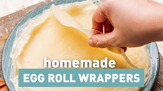 Homemade Egg Roll Wrappers Just 3 Ingredients [upl. by Pack]