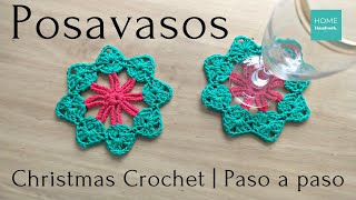 Cómo tejer posavasos a crochet para navidad  Crochet paso a paso [upl. by Millar944]