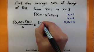 Calculus  Find the average rate of change of a function between two points [upl. by Aikemaj665]