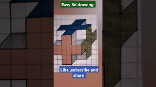 Easy 3d drawing 3dart hacks videosartists 3dcube rubicscube shorts illusion tutorial [upl. by Wun383]