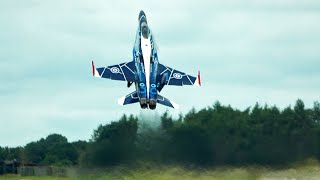 🇨🇦 INSANELY STEEP CF18 Hornet Jet Takeoff amp Dirty Roll at RIAT 2024 [upl. by Yornek]