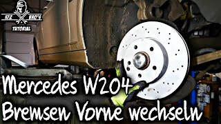 Mercedes W204 S204  CDI  Bremsen Vorne wechseln  Drehmomentwerte  Front Brakes Replacement [upl. by Moe831]