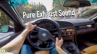 RAW POV EXHAUST SOUND BMW E36 325i Racing the Road [upl. by Ecirtac]