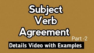 Subject Verb Agreement Part 2  Subject Verb Agreement Rules and Tricks [upl. by Asabi]