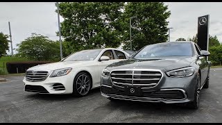 Mercedes Side by side Comparing the 2020 S560 and the new body style 2021 S580 [upl. by Yekim]